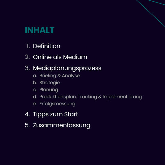 Digital Media Planning 2025 DE e-paper Inhalt